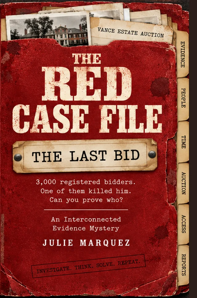 The Red Case File, Case 001: The Last Bid by Julie Marquez, paperback cover
